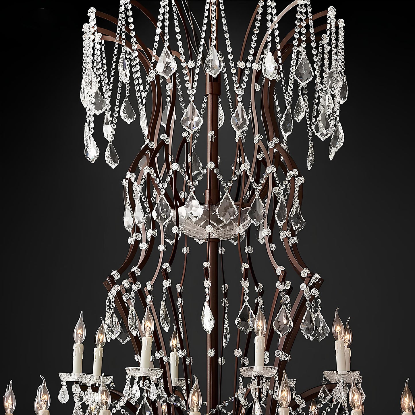 Lighthouse Style Candlestick Crystal Chandelier, 140 Lights - Homevalley.co.uk