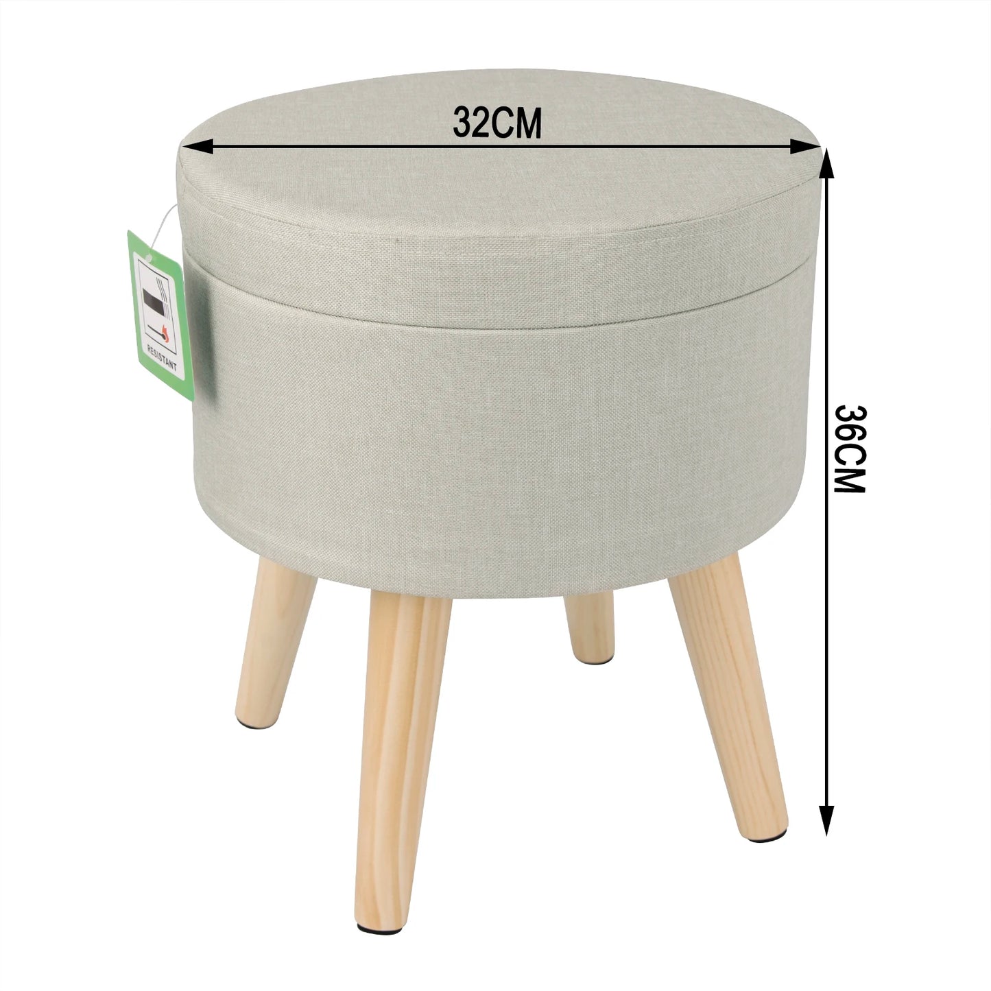 Linen velvet storage ottoman pouffe footstool with removable cover - Homevalley.co.uk