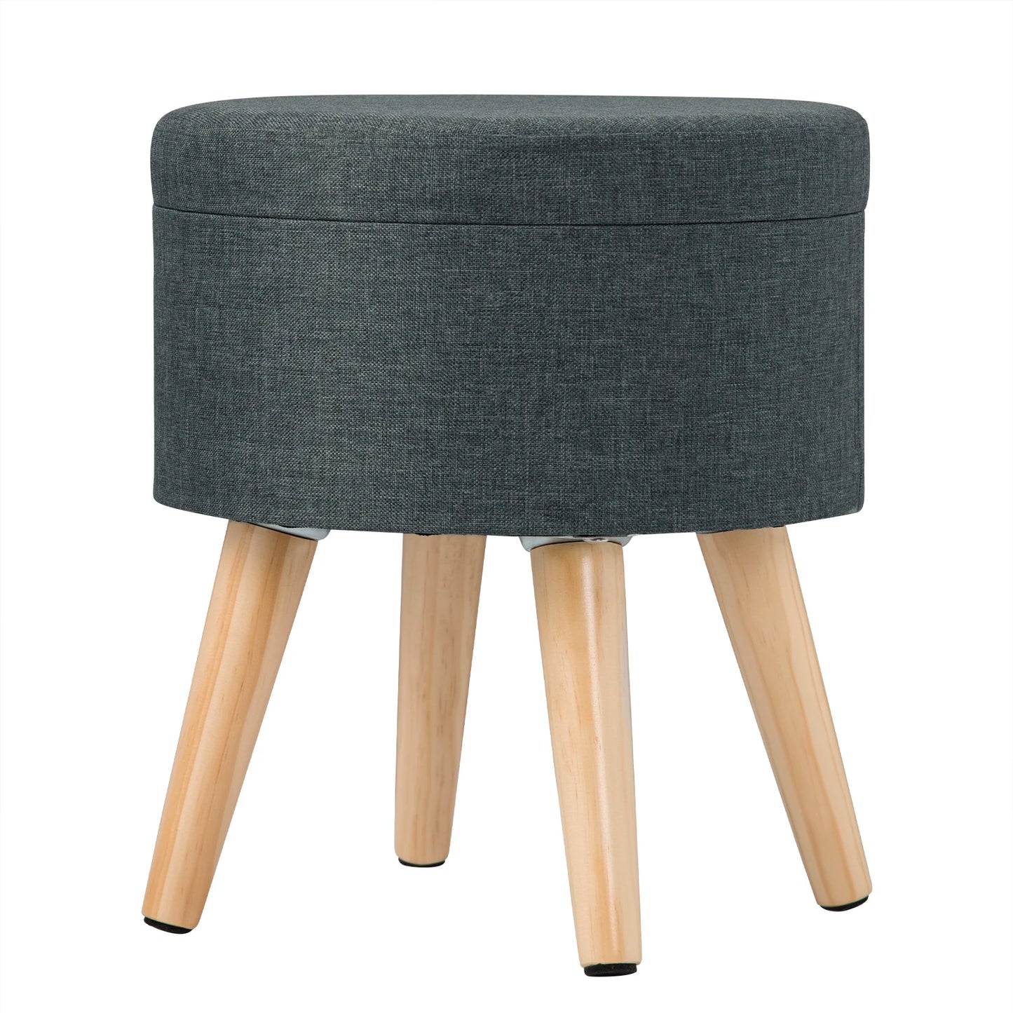 Linen velvet storage ottoman pouffe footstool with removable cover - Homevalley.co.uk