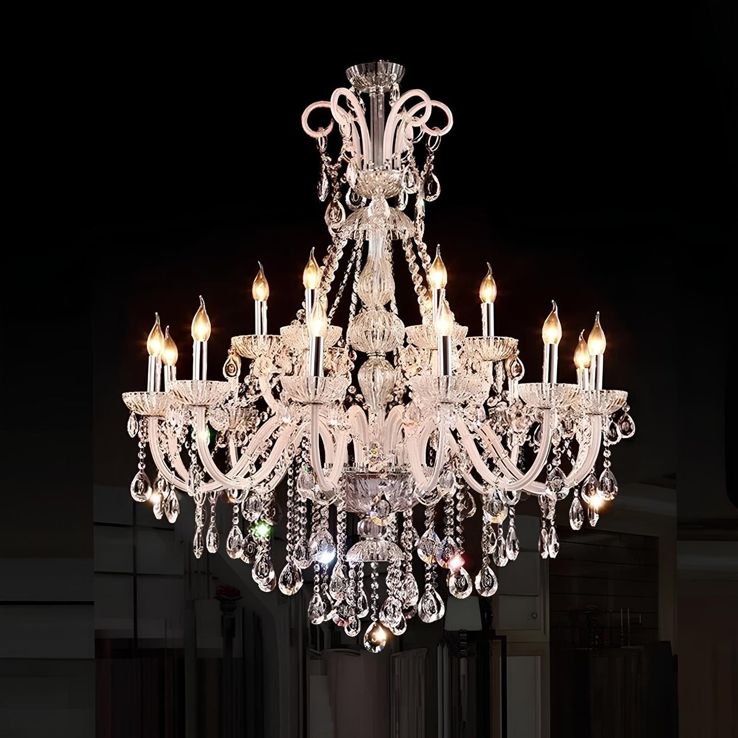 Long Crystal Chandelier - Homevalley.co.uk