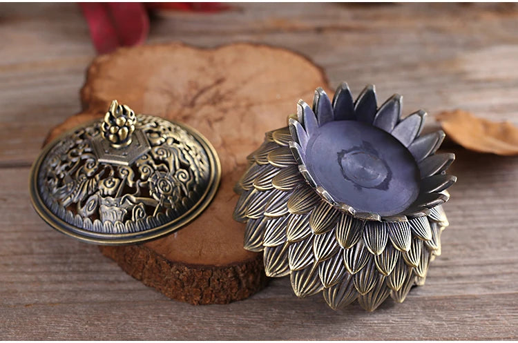 Lotus Incense Burner for Buddha Worship and Sandalwood Fragrance - Homevalley.co.uk