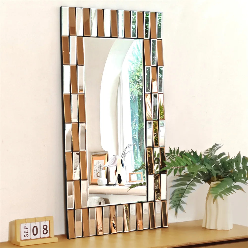 LUVODI Decorative 3D Beveled Edge Art Hanging Mirror - Homevalley.co.uk