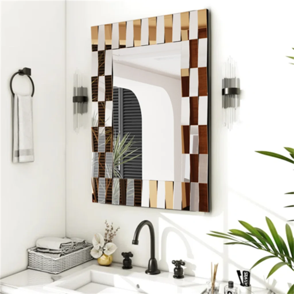 LUVODI Decorative 3D Beveled Edge Art Hanging Mirror - Homevalley.co.uk