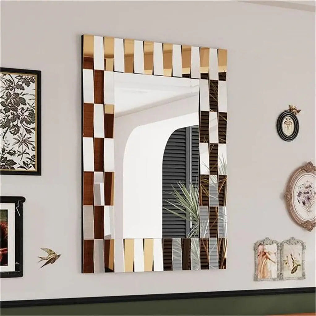 LUVODI Decorative 3D Beveled Edge Art Hanging Mirror - Homevalley.co.uk