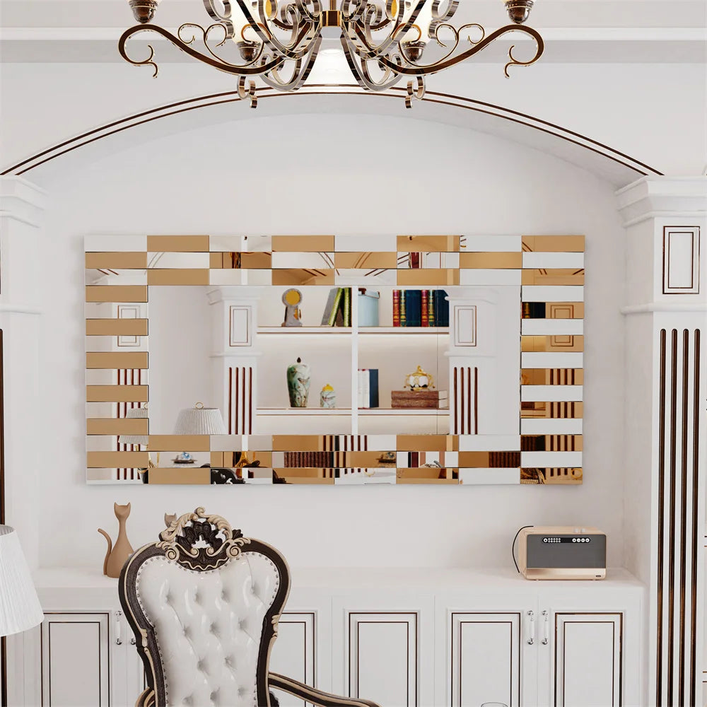 LUVODI Decorative 3D Beveled Edge Art Hanging Mirror - Homevalley.co.uk