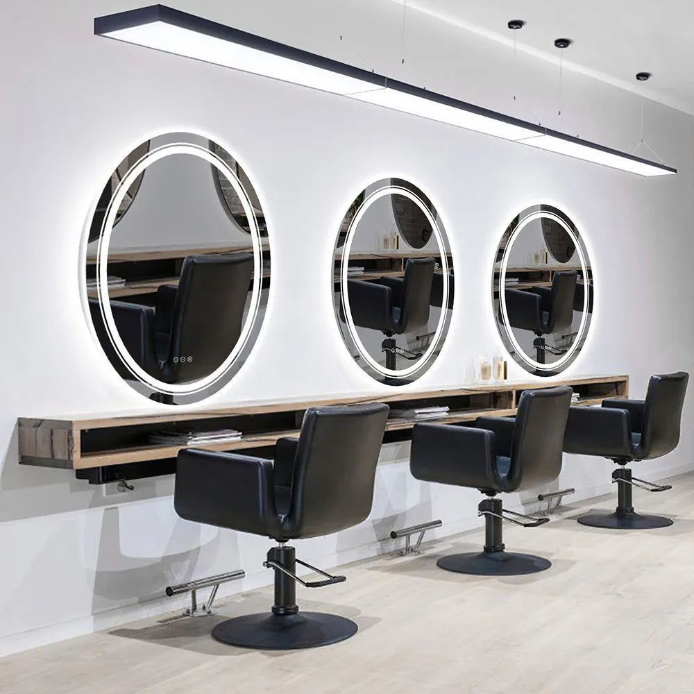 LUVODI Dual Illuminated LED Oval Dimmable Defog HD Mirror - Homevalley.co.uk