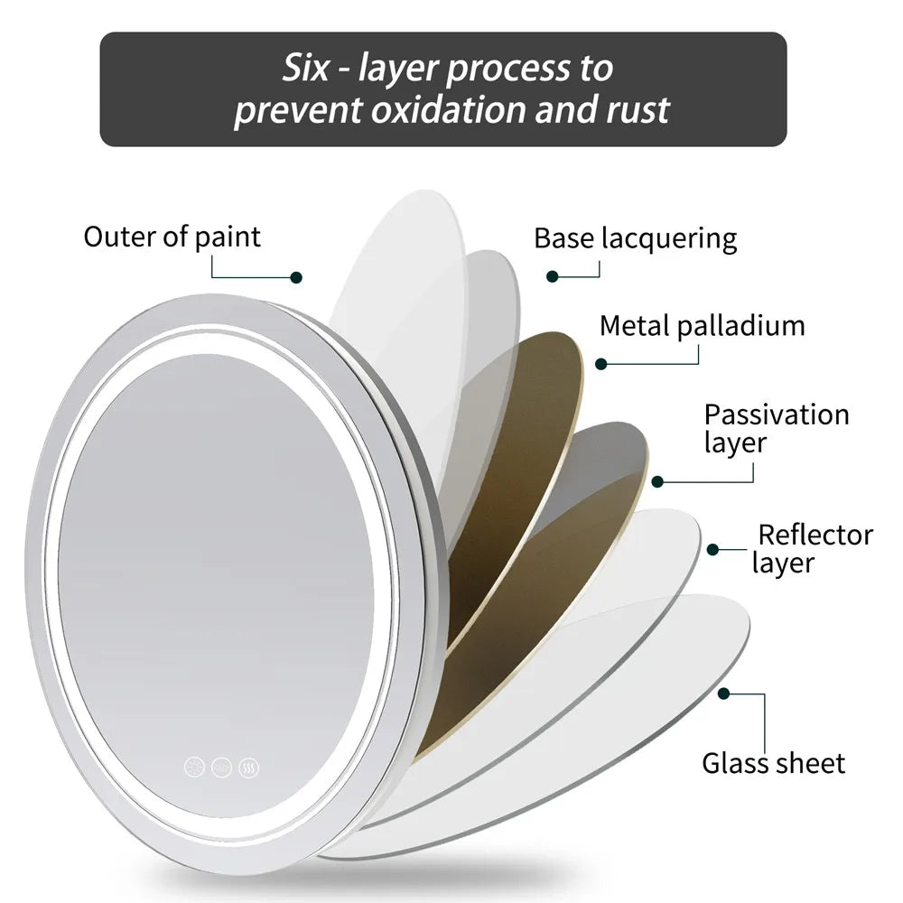 LUVODI Dual Illuminated LED Oval Dimmable Defog HD Mirror - Homevalley.co.uk