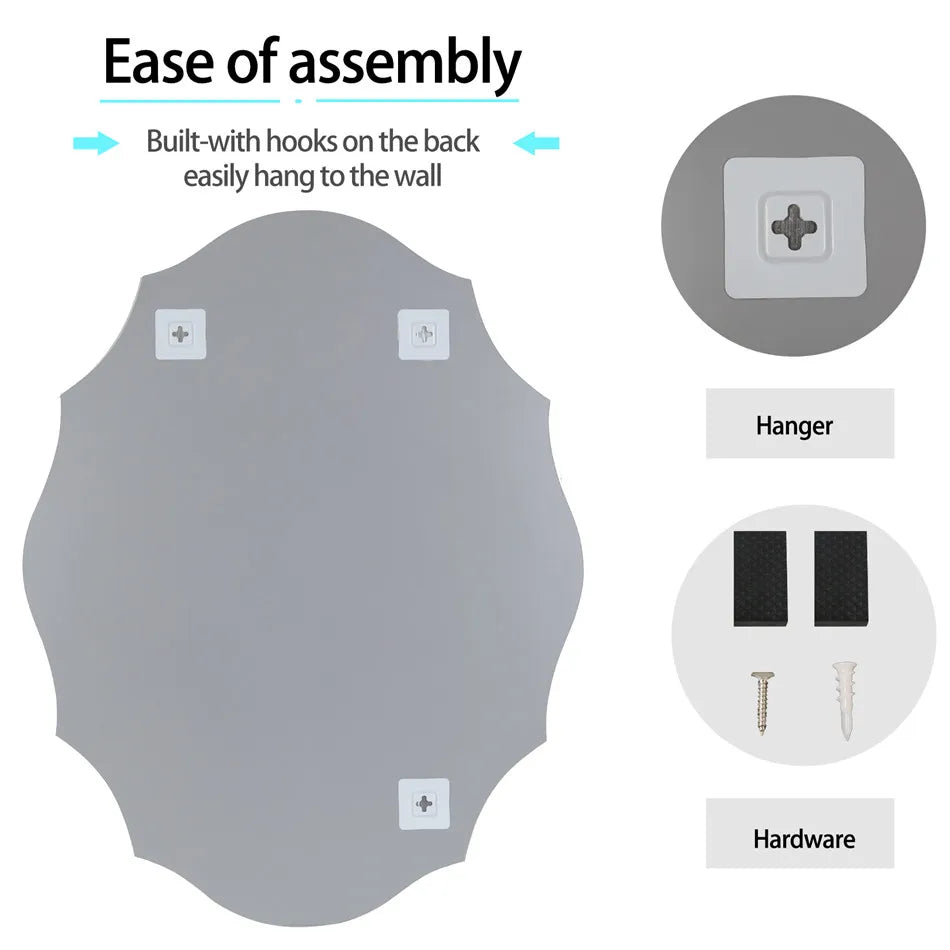 LUVODI Frameless Decorative HD Wall Mirror with Beveled Edge - Homevalley.co.uk