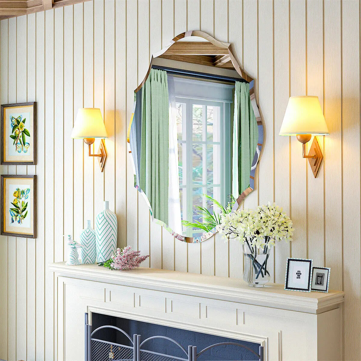 LUVODI Frameless Decorative HD Wall Mirror with Beveled Edge - Homevalley.co.uk