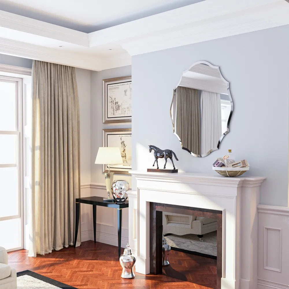 LUVODI Frameless Decorative HD Wall Mirror with Beveled Edge - Homevalley.co.uk