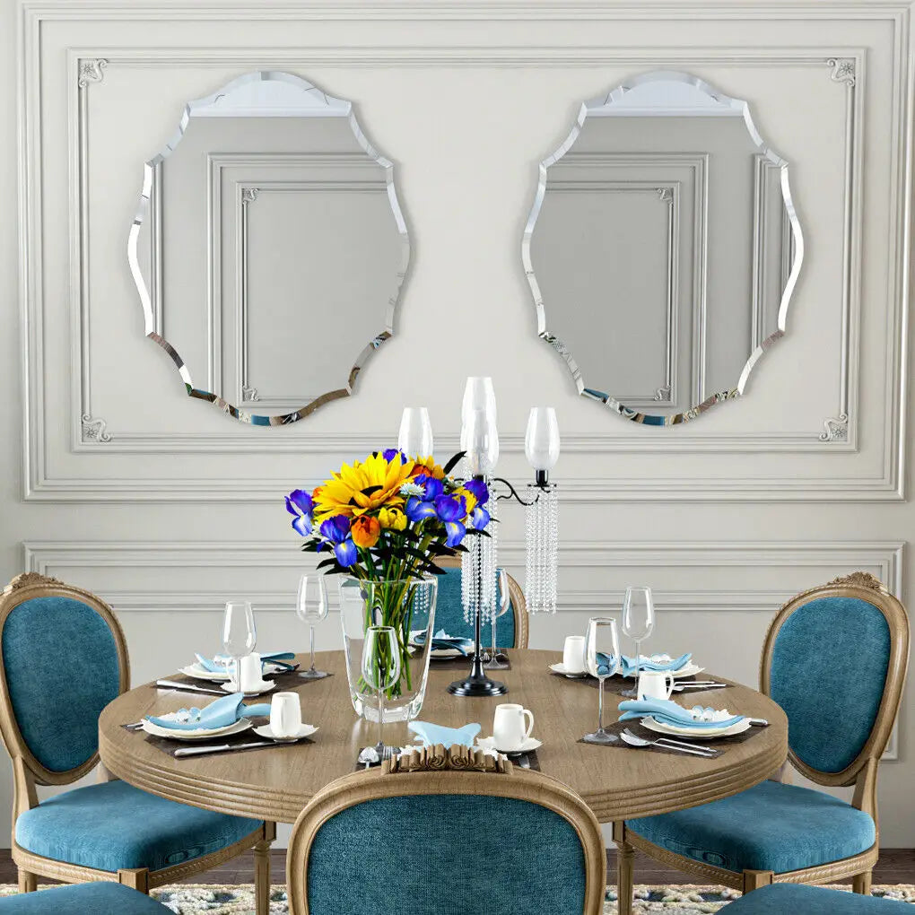LUVODI Frameless Decorative HD Wall Mirror with Beveled Edge - Homevalley.co.uk