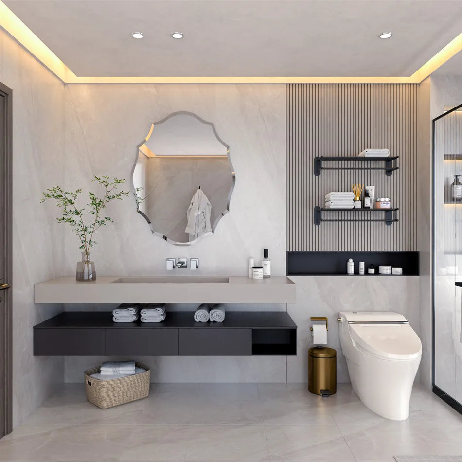 LUVODI Frameless Decorative HD Wall Mirror with Beveled Edge - Homevalley.co.uk