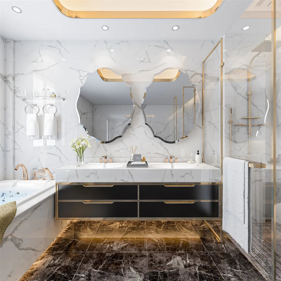 LUVODI Frameless Decorative HD Wall Mirror with Beveled Edge - Homevalley.co.uk