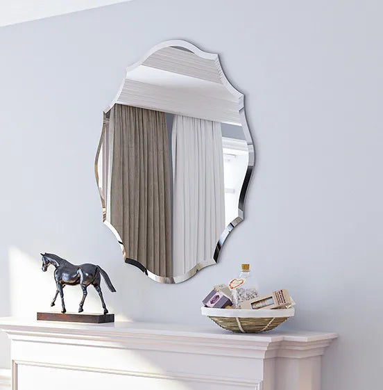 LUVODI Frameless Decorative HD Wall Mirror with Beveled Edge - Homevalley.co.uk