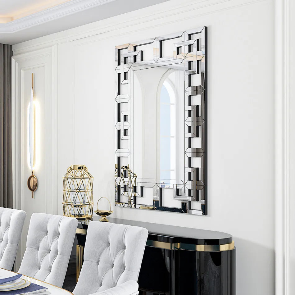 LUVODI Frameless Hollowed-out Wall Decorative Mirror - Homevalley.co.uk