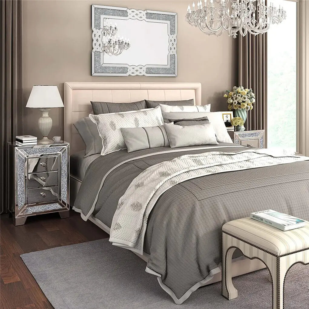 LUVODI Home Decor Crystal Crushed Diamond Wall Mirror - Homevalley.co.uk