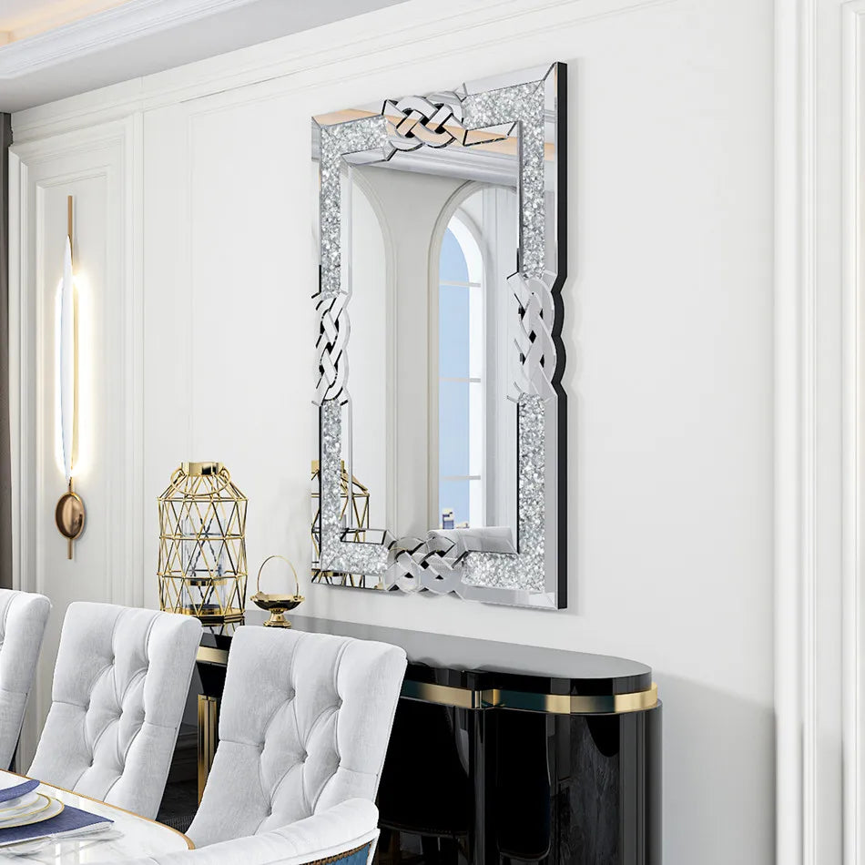 LUVODI Home Decor Crystal Crushed Diamond Wall Mirror - Homevalley.co.uk