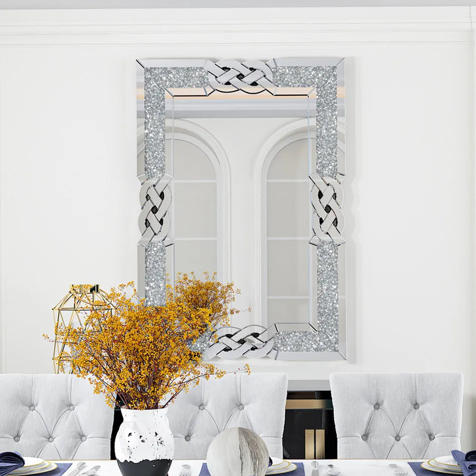 LUVODI Home Decor Crystal Crushed Diamond Wall Mirror - Homevalley.co.uk