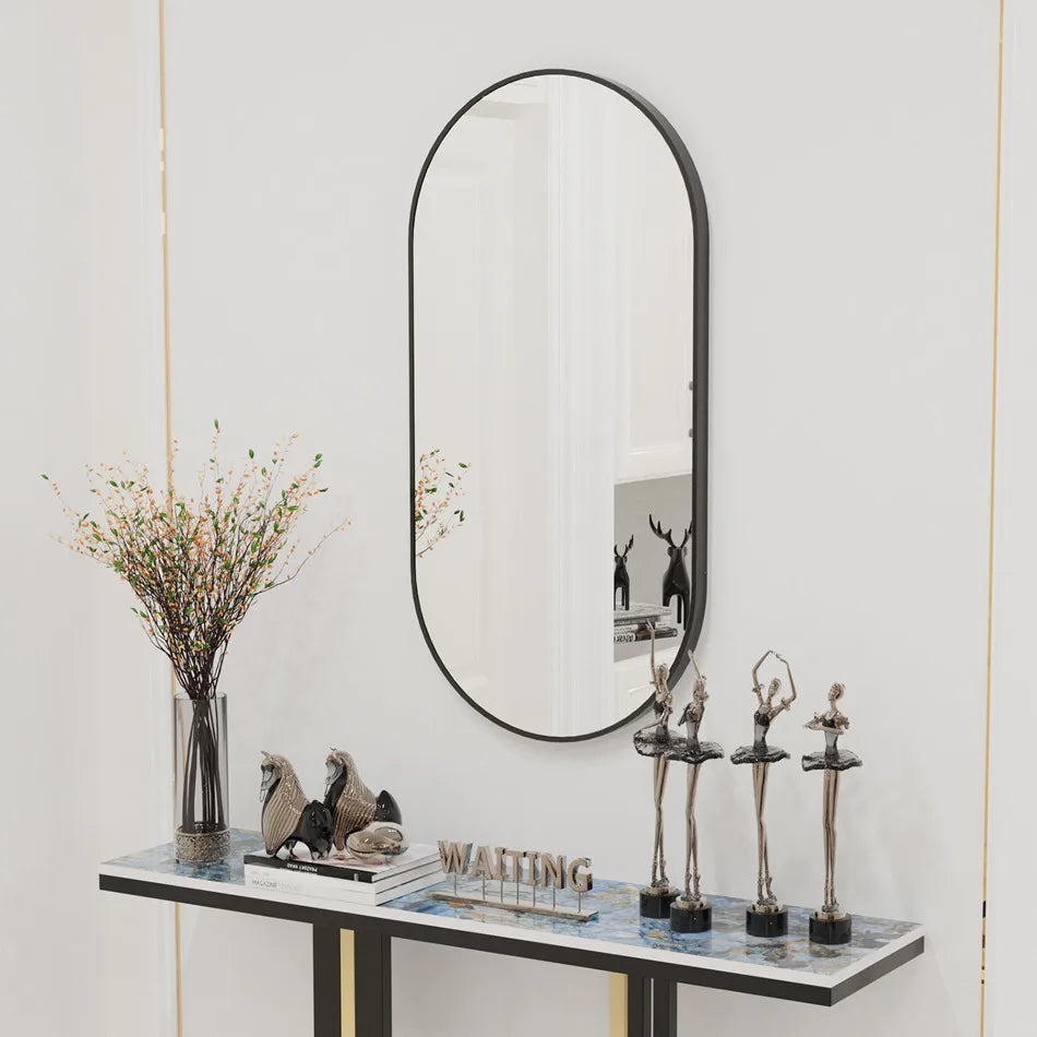LUVODI Modern Black Metal Framed Dressing Mirror - Homevalley.co.uk