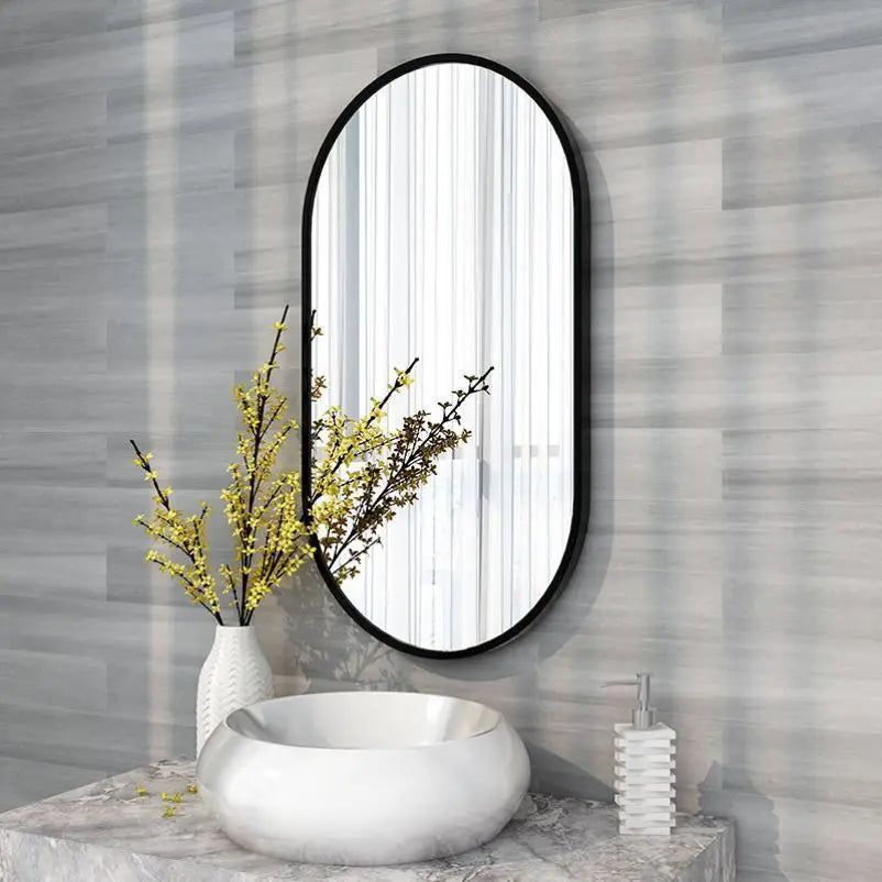 LUVODI Modern Black Metal Framed Dressing Mirror - Homevalley.co.uk