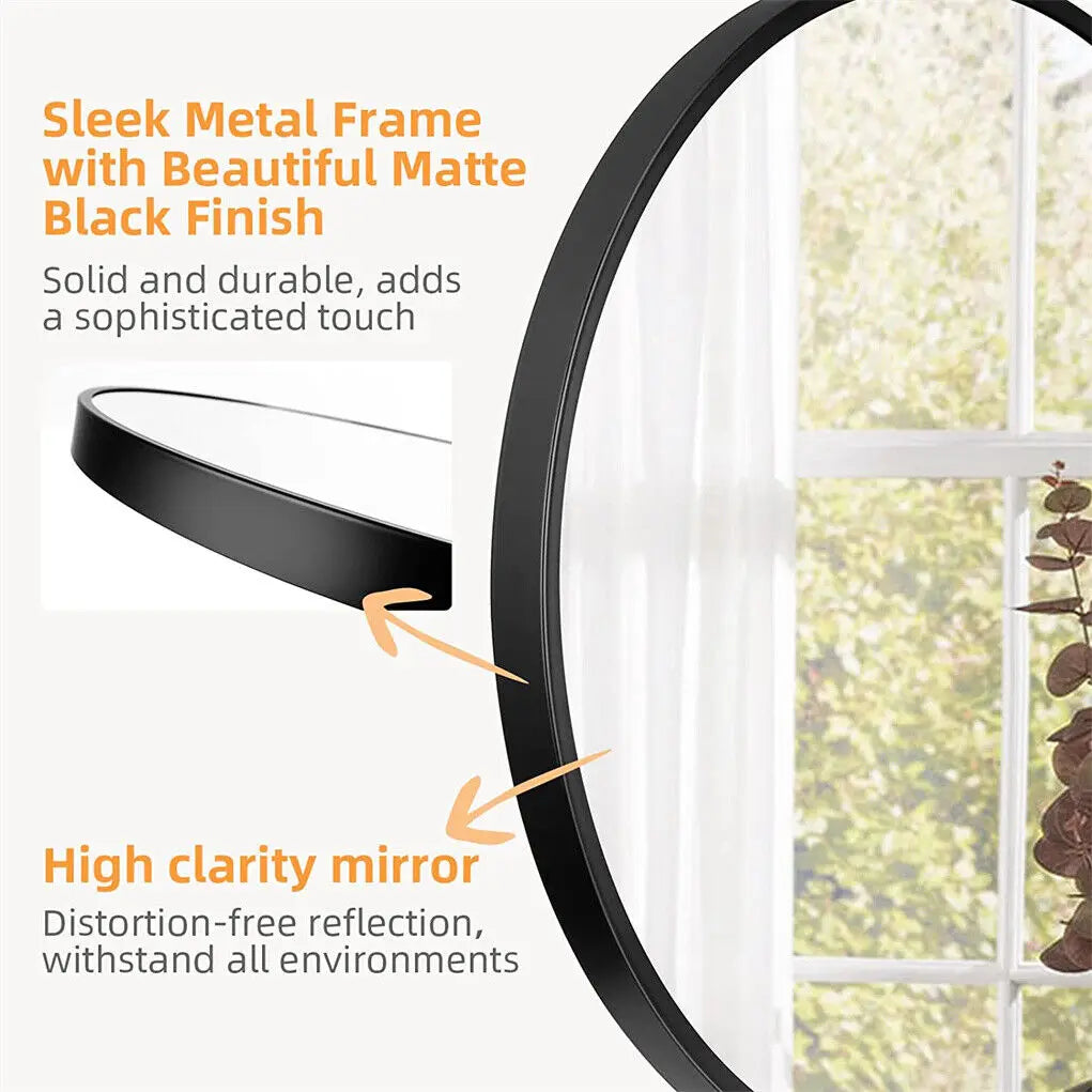 LUVODI Modern Black Metal Framed Dressing Mirror - Homevalley.co.uk