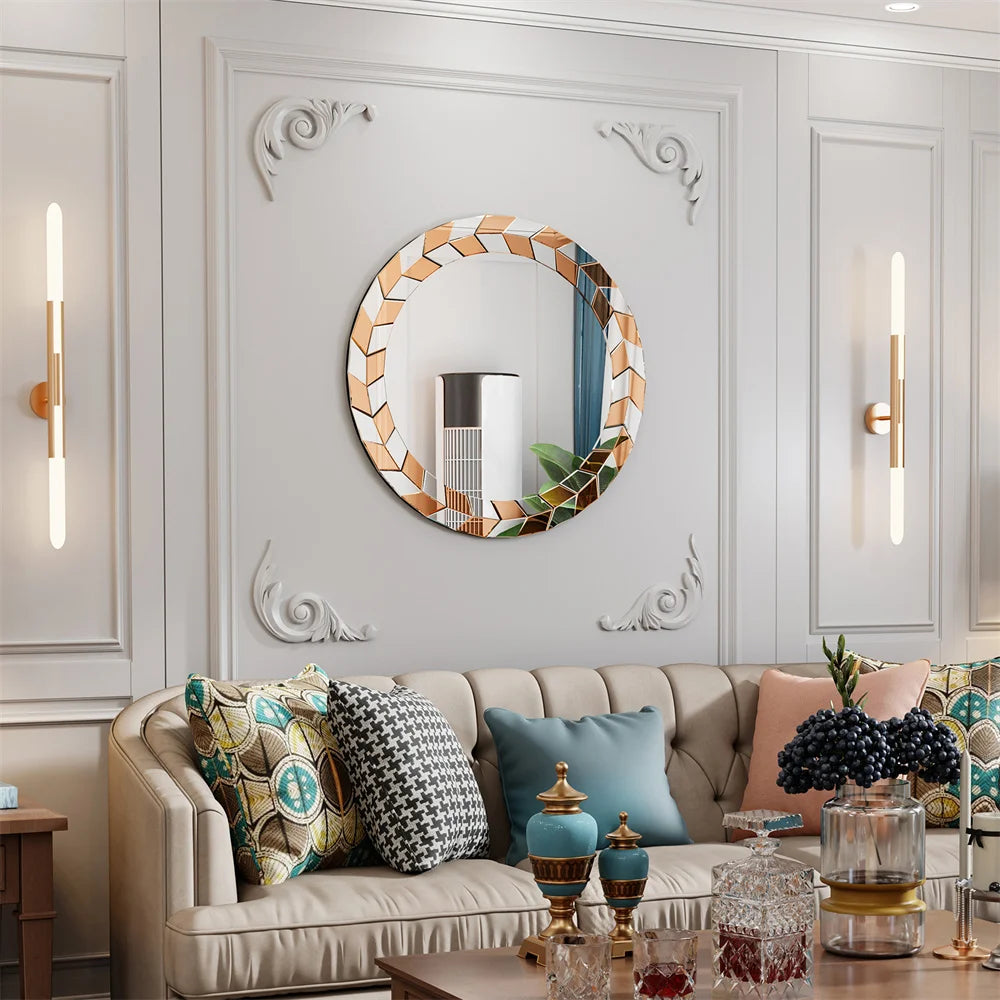 LUVODI Modern Wall Mirror Decorative with Sunburst Design - Homevalley.co.uk
