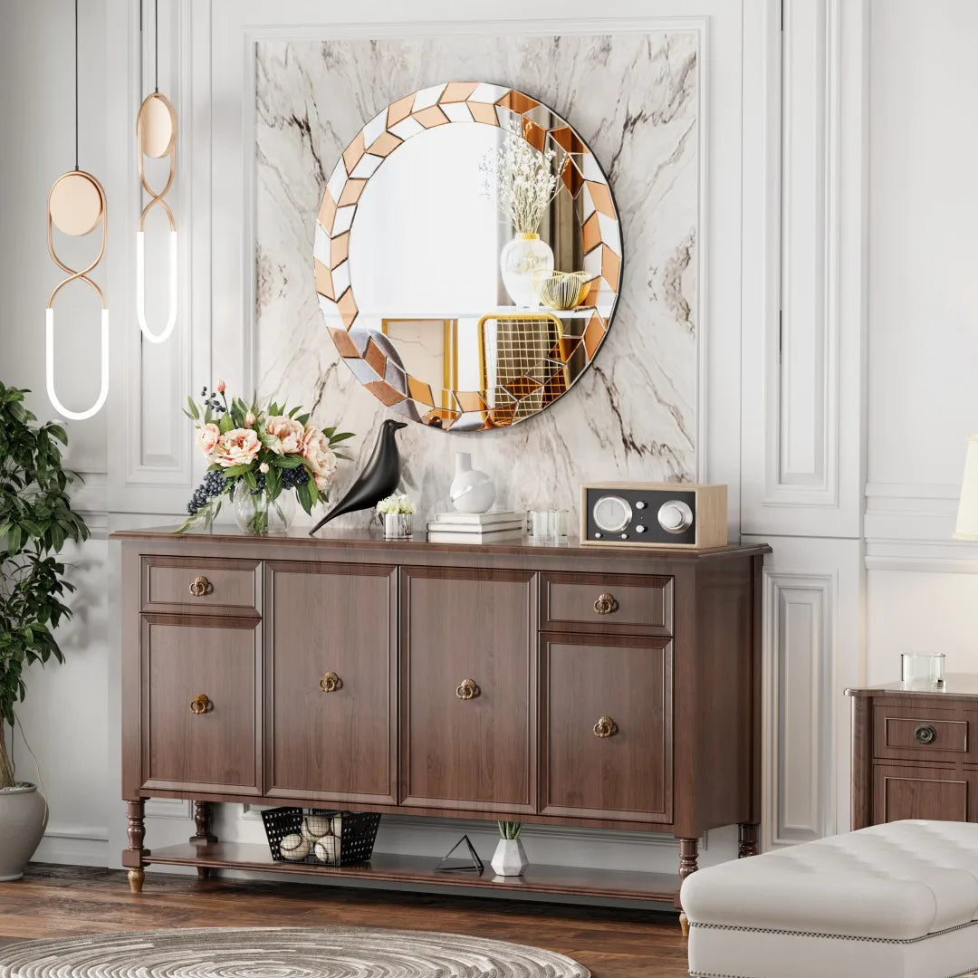 LUVODI Modern Wall Mirror Decorative with Sunburst Design - Homevalley.co.uk