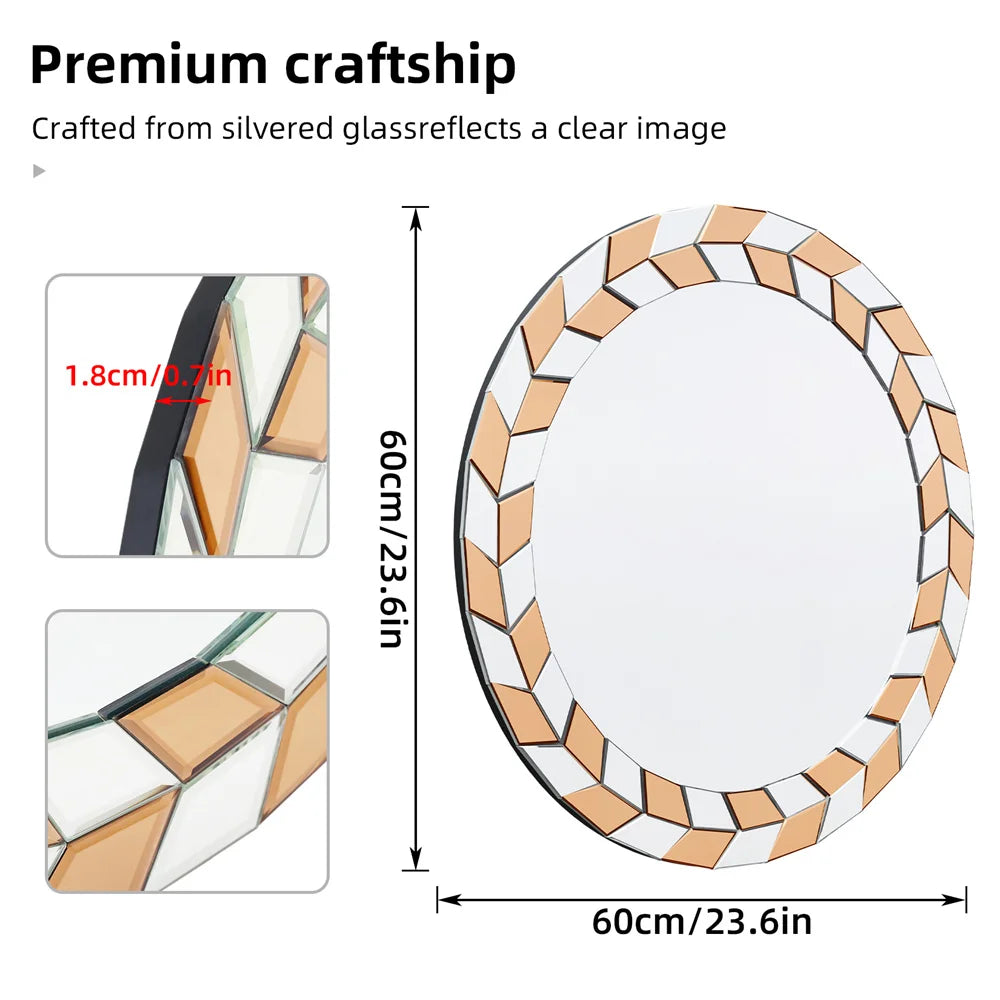 LUVODI Modern Wall Mirror Decorative with Sunburst Design - Homevalley.co.uk