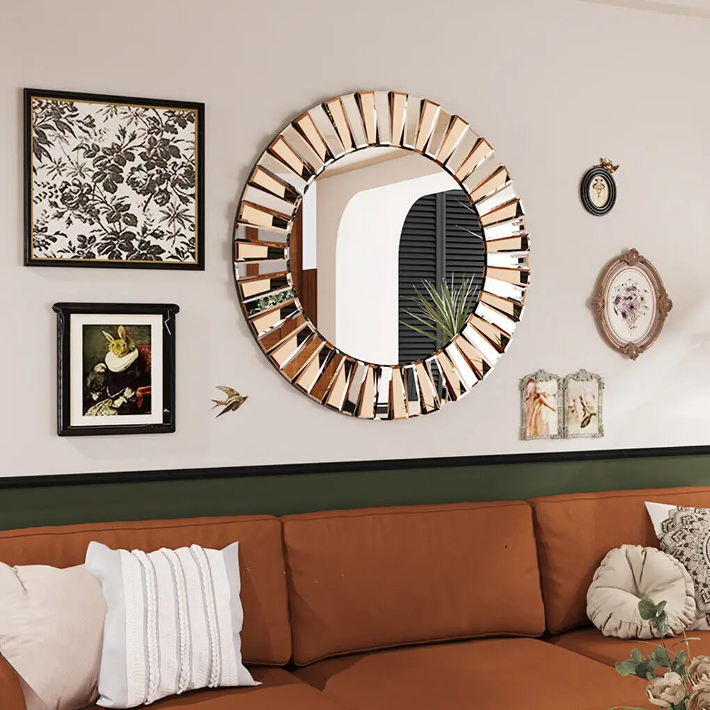 LUVODI Sunburst Decorative Wall Mirror with Beveled Glass Edge - Homevalley.co.uk