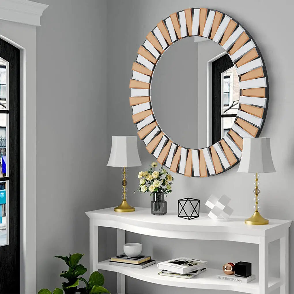 LUVODI Sunburst Decorative Wall Mirror with Beveled Glass Edge - Homevalley.co.uk