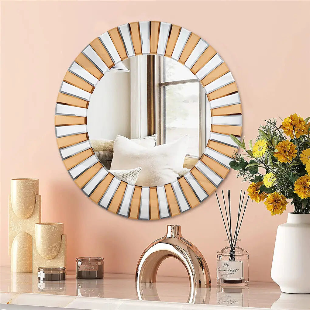 LUVODI Sunburst Decorative Wall Mirror with Beveled Glass Edge - Homevalley.co.uk