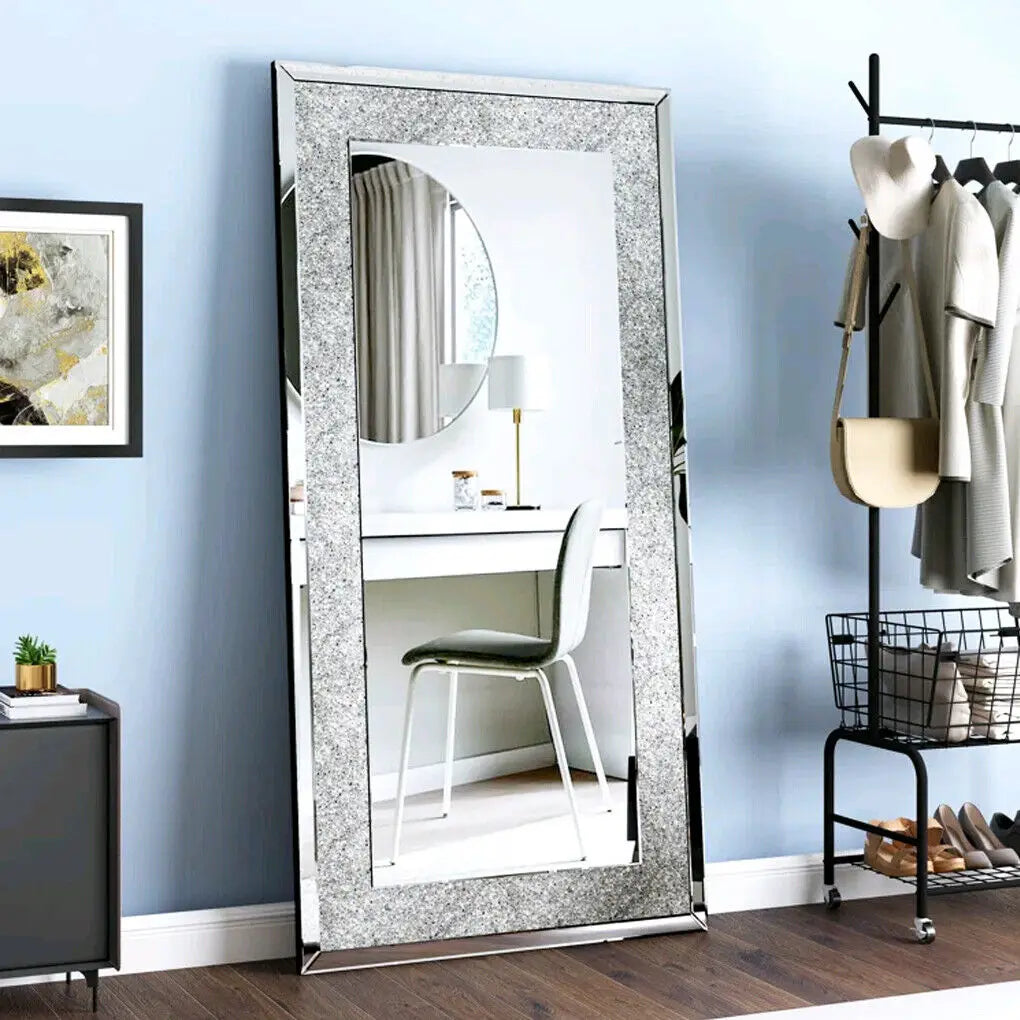 LUVODI Wall Decor Full Body Crystal Rhinestone Diamond Dressing Mirror - Homevalley.co.uk