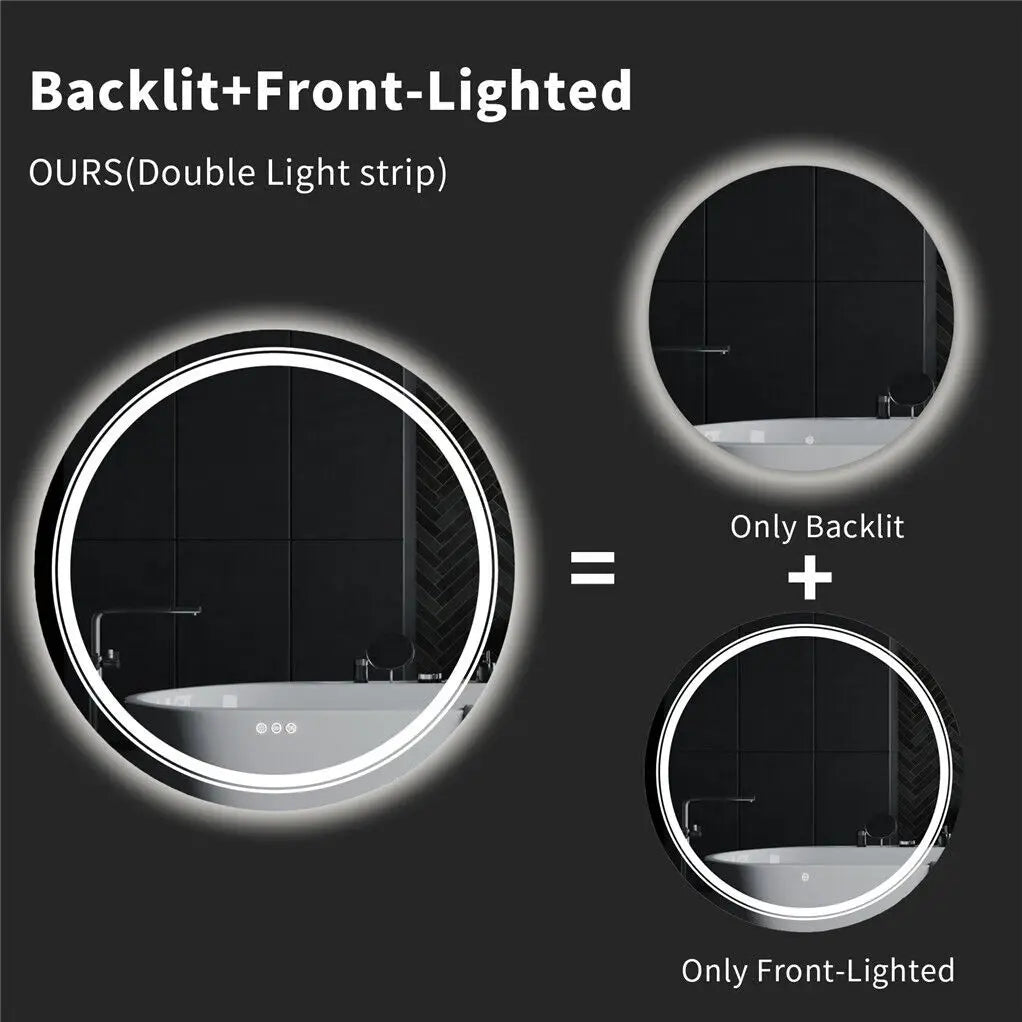 LUVODI Waterproof Dimmable LED Defog Bathroom Mirror - Homevalley.co.uk