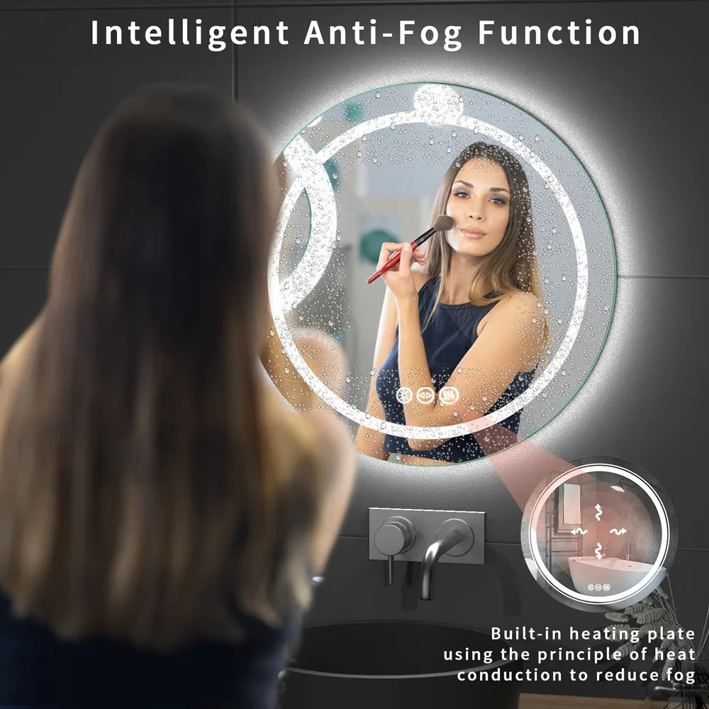 LUVODI Waterproof Dimmable LED Defog Bathroom Mirror - Homevalley.co.uk