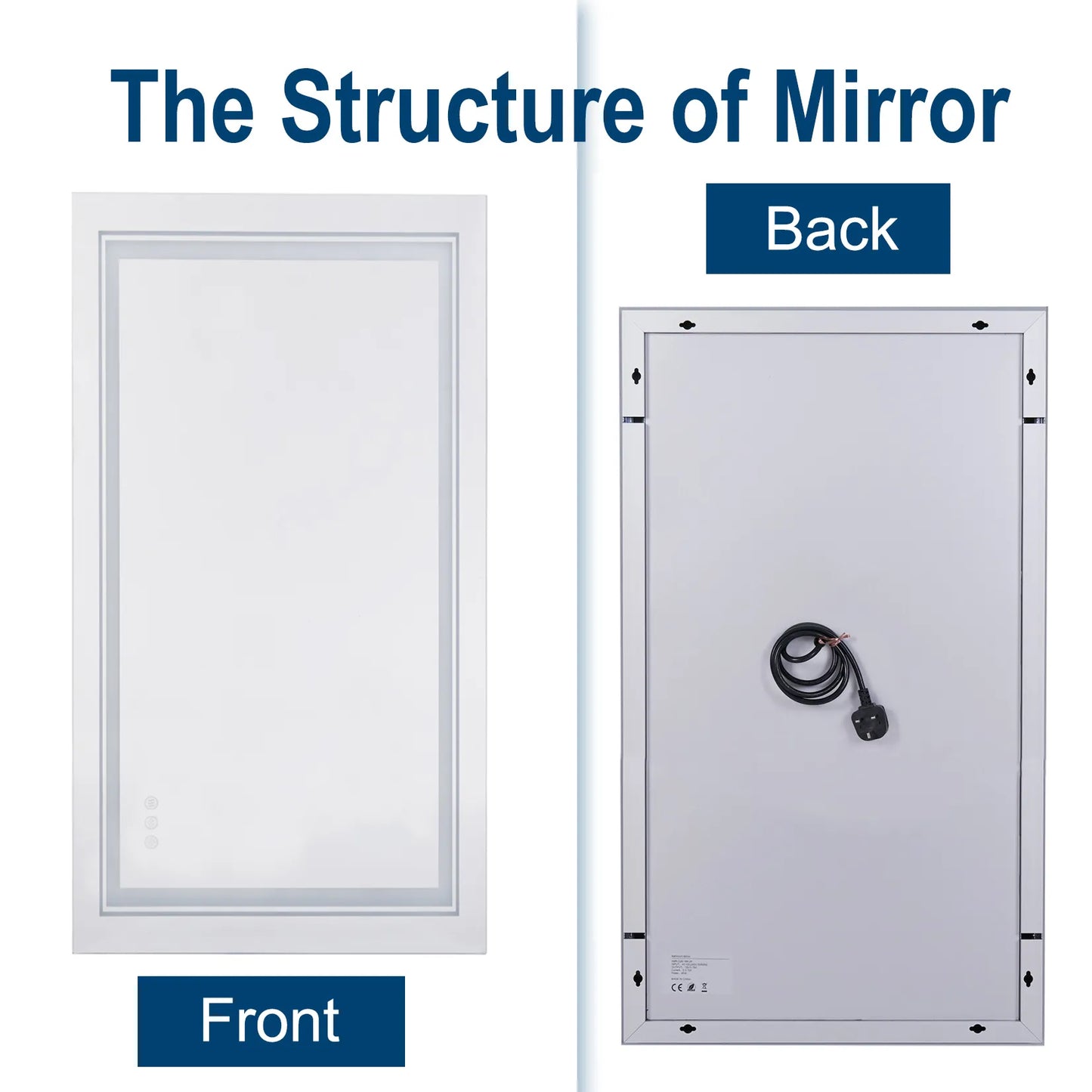 LUVODI Waterproof Double Sink LED Dimmable Defog Bathroom Mirror - Homevalley.co.uk