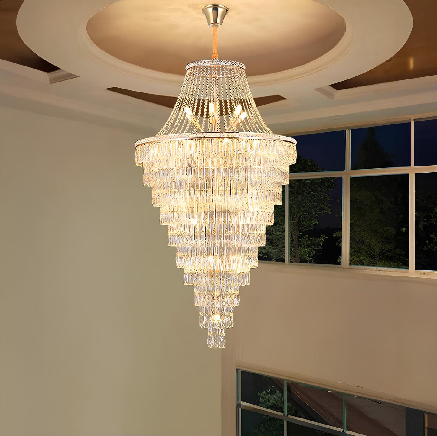 Luxurious Crystal Staircase Chandelier - Homevalley.co.uk