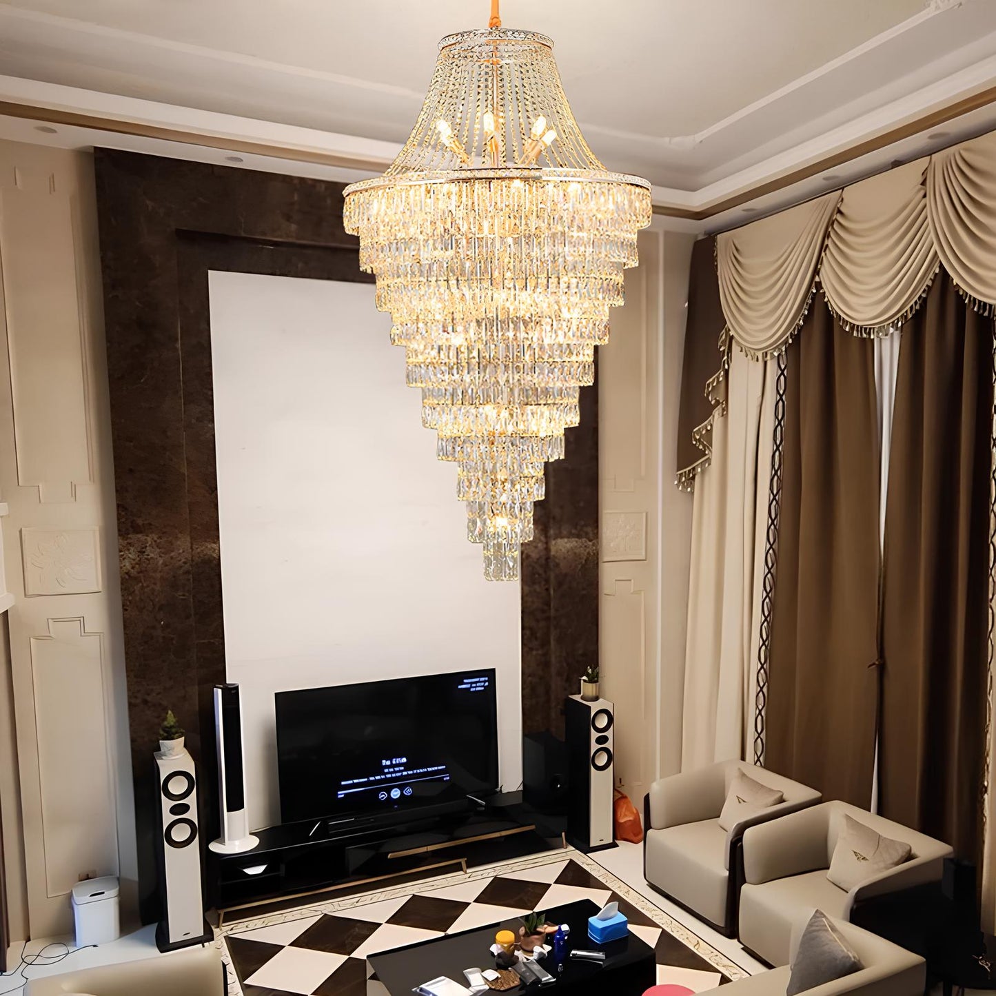 Luxurious Crystal Staircase Chandelier - Homevalley.co.uk