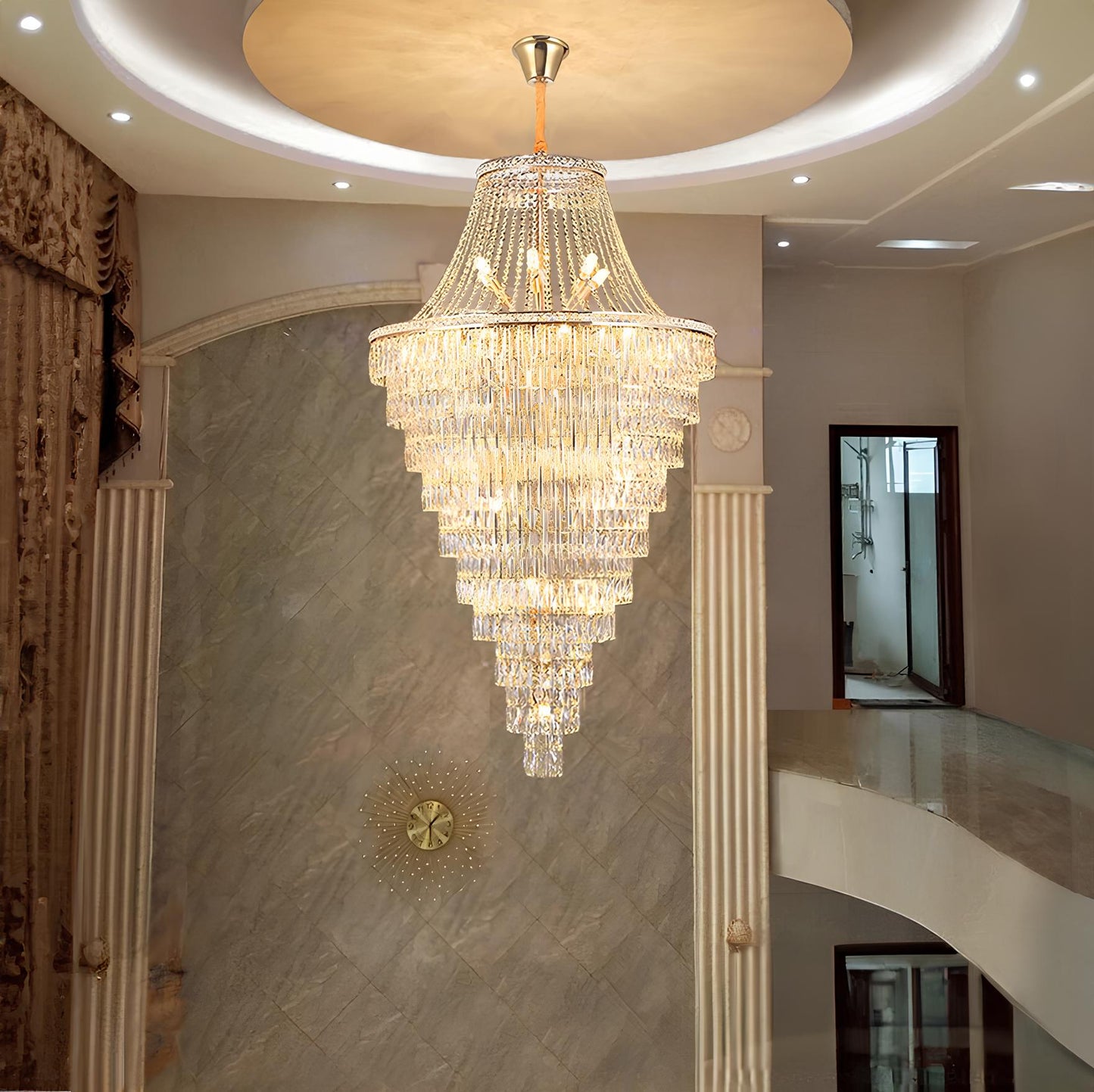 Luxurious Crystal Staircase Chandelier - Homevalley.co.uk