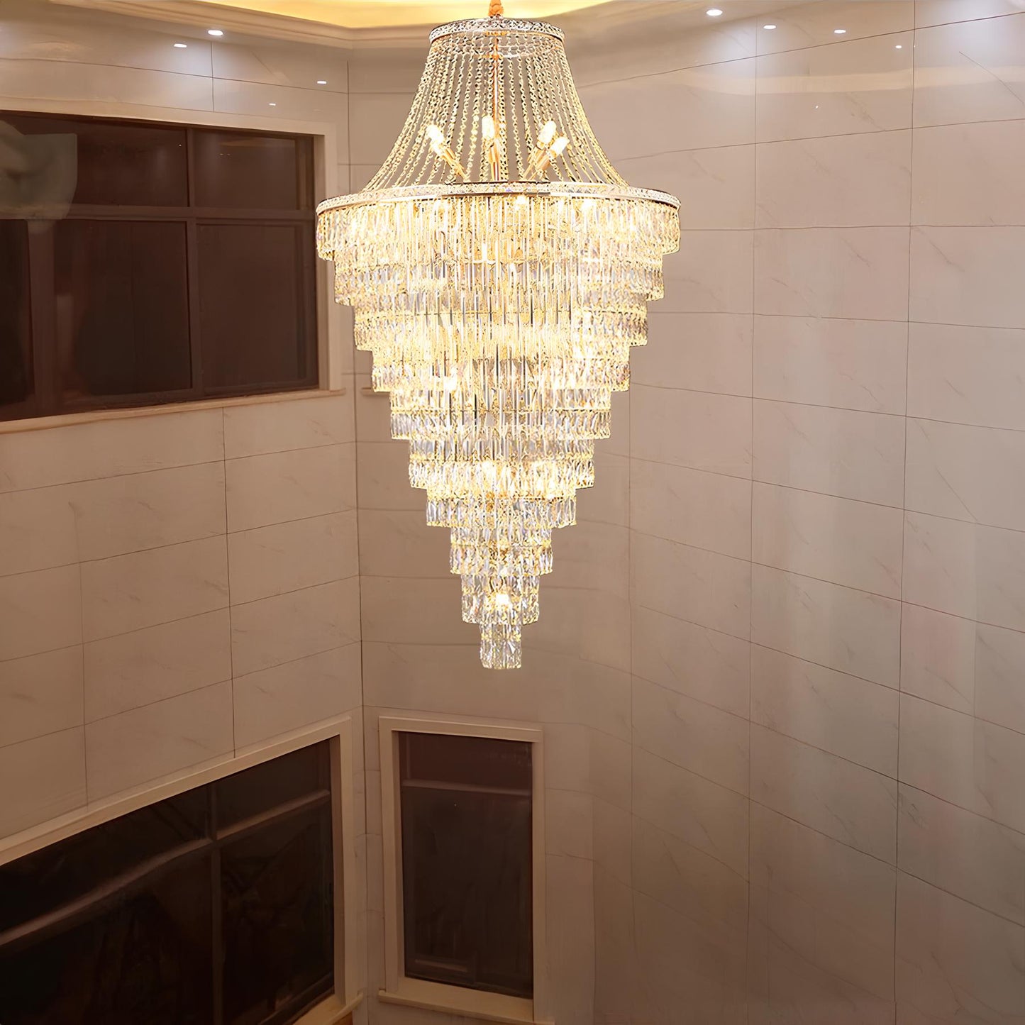 Luxurious Crystal Staircase Chandelier - Homevalley.co.uk