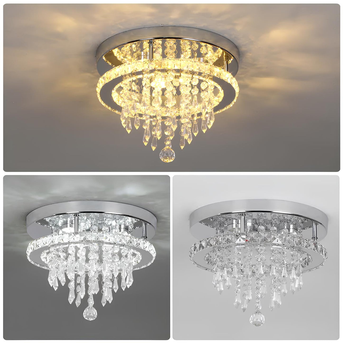 Luxury Crystal Chandelier with Remote Control - Homevalley.co.uk