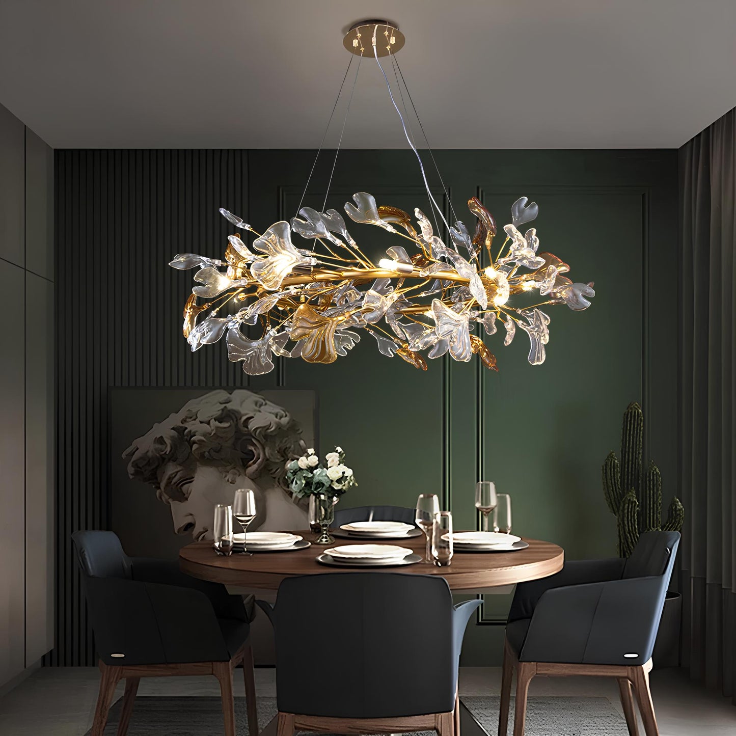 Luxury Crystal Leaf Chandelier - Homevalley.co.uk