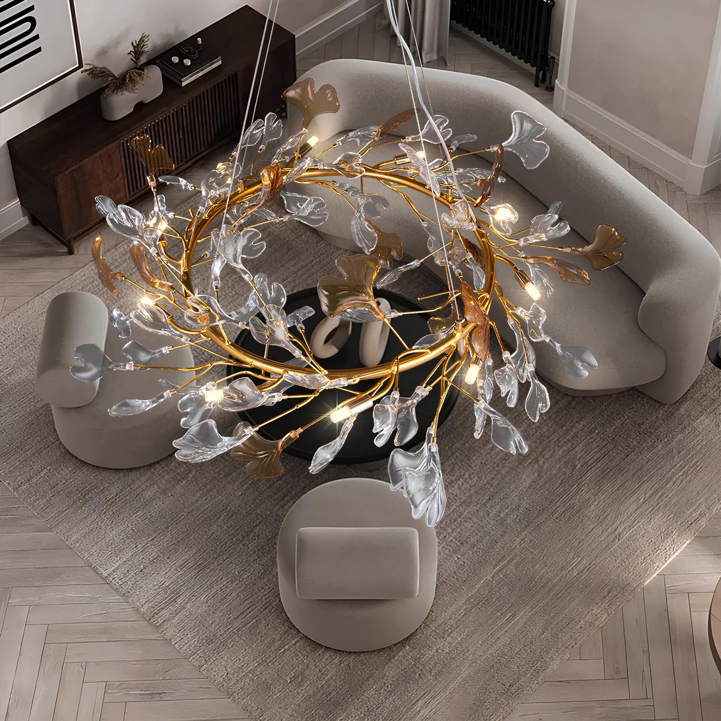 Luxury Crystal Leaf Chandelier - Homevalley.co.uk