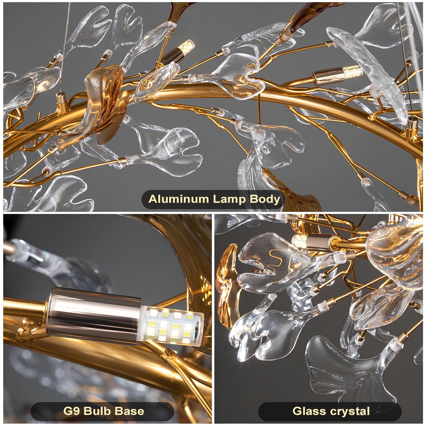 Luxury Crystal Leaf Chandelier - Homevalley.co.uk