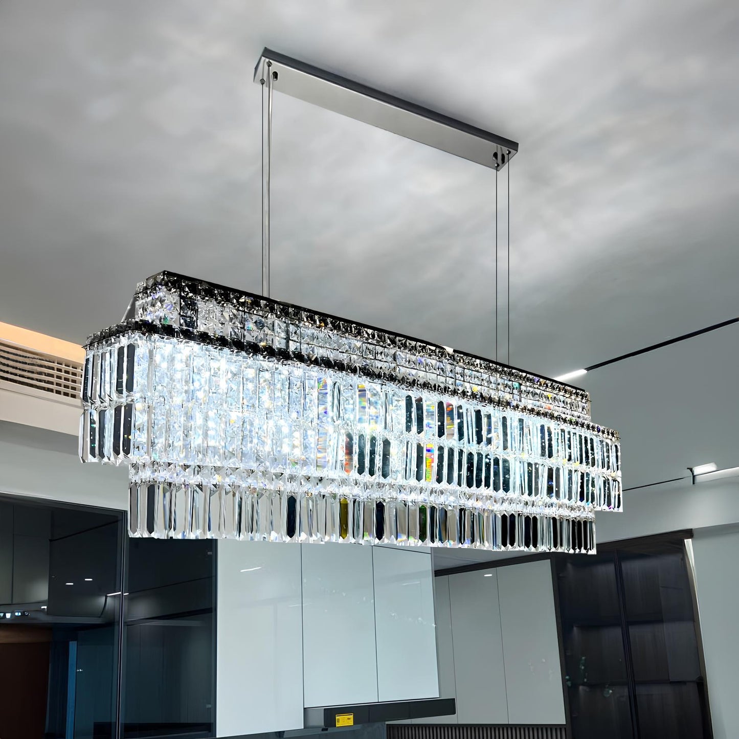 Luxury Crystal Rectangle Chandelier - Homevalley.co.uk