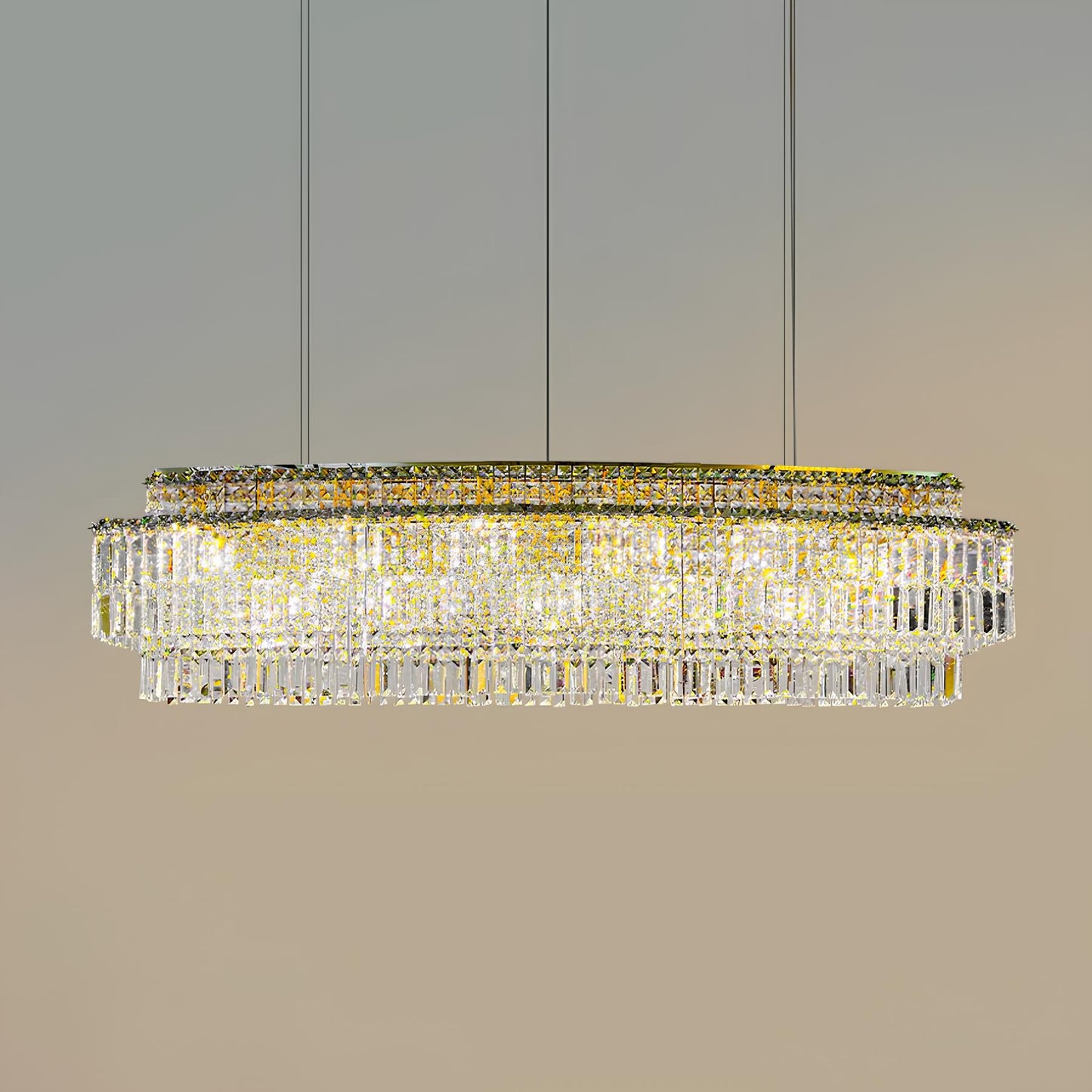 Luxury Crystal Rectangle Chandelier - Homevalley.co.uk