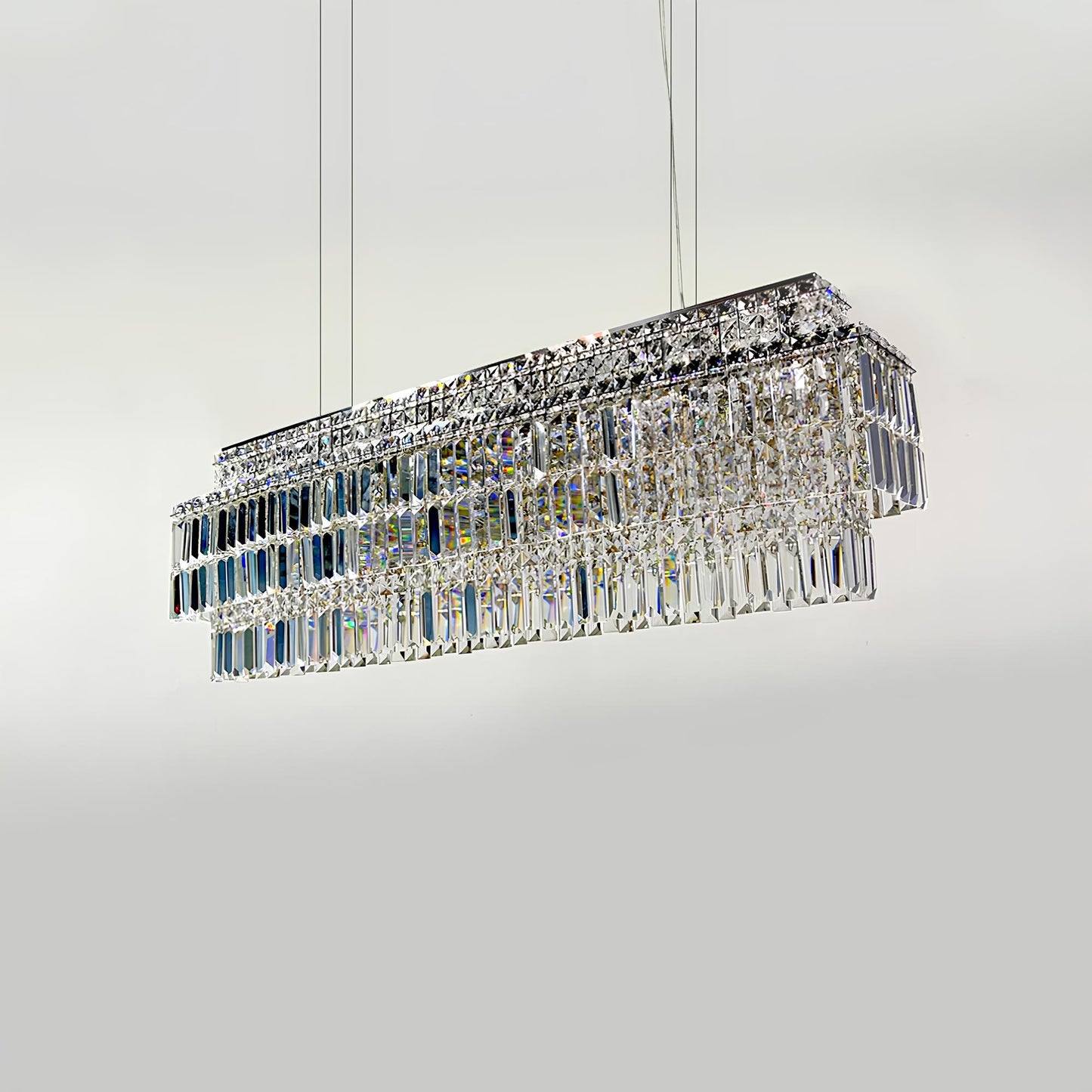 Luxury Crystal Rectangle Chandelier - Homevalley.co.uk