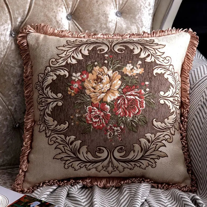 Luxury Decorative Pillows Vintage Home Decor Floral Embroidery Cushion Cover - Homevalley.co.uk