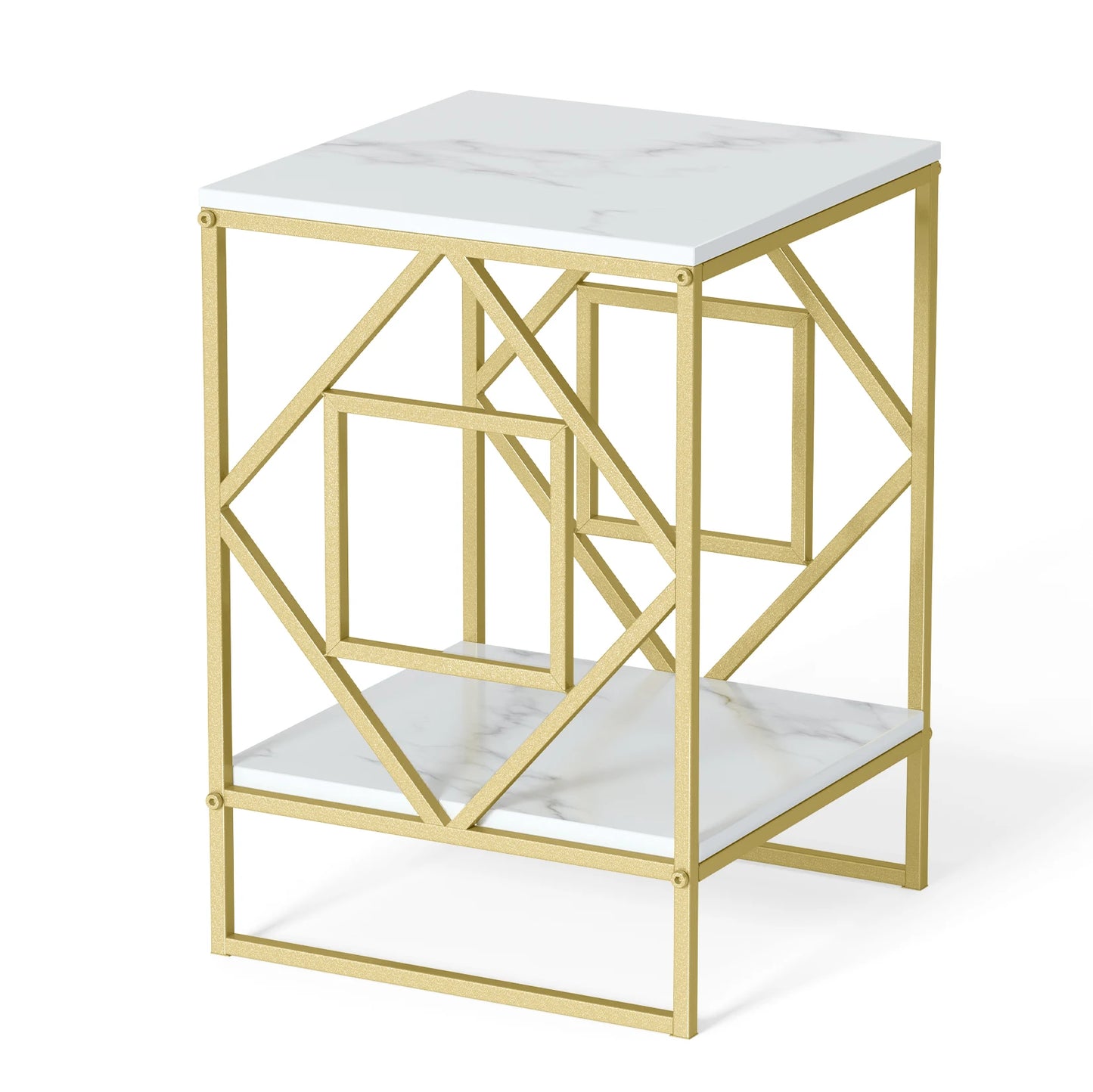Luxury Gold & Marble Coffee End Side Table - Homevalley.co.uk