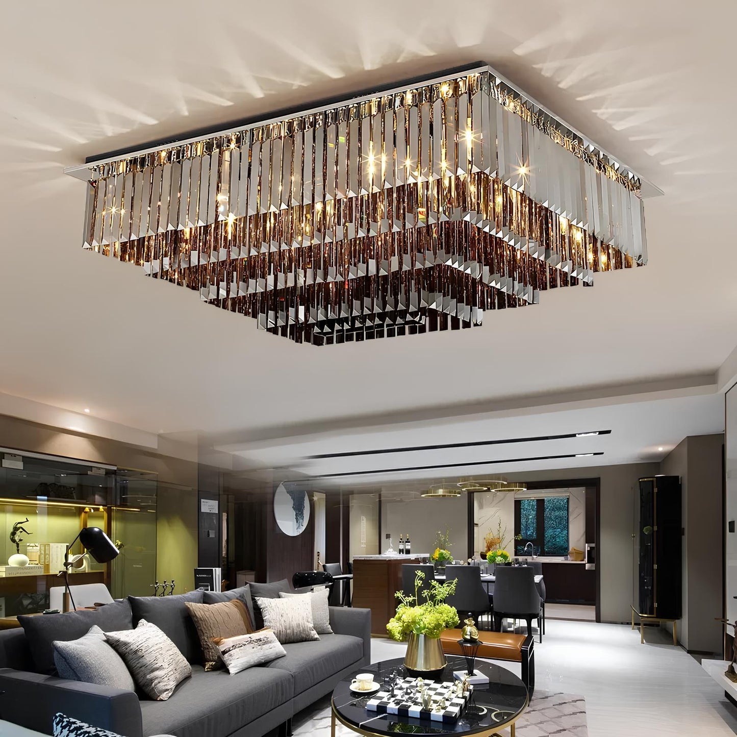 Luxury Square Shape Ceiling Chandelier - Homevalley.co.uk