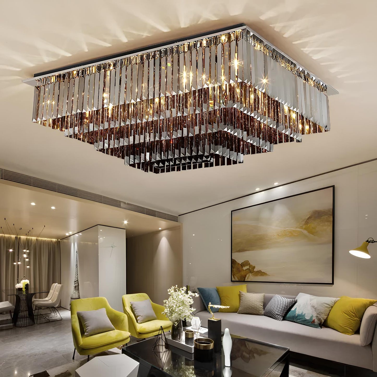 Luxury Square Shape Ceiling Chandelier - Homevalley.co.uk